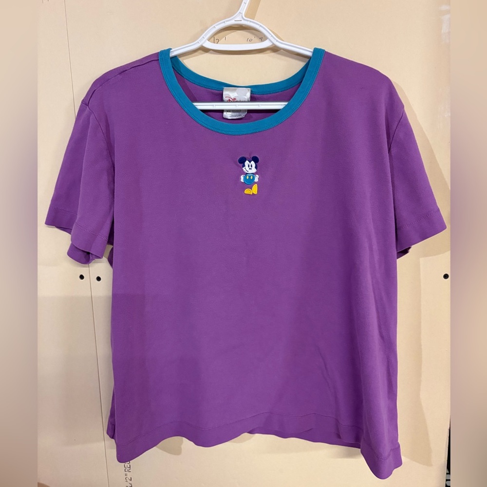 Disney Purple Tee with Mickey Embroidery